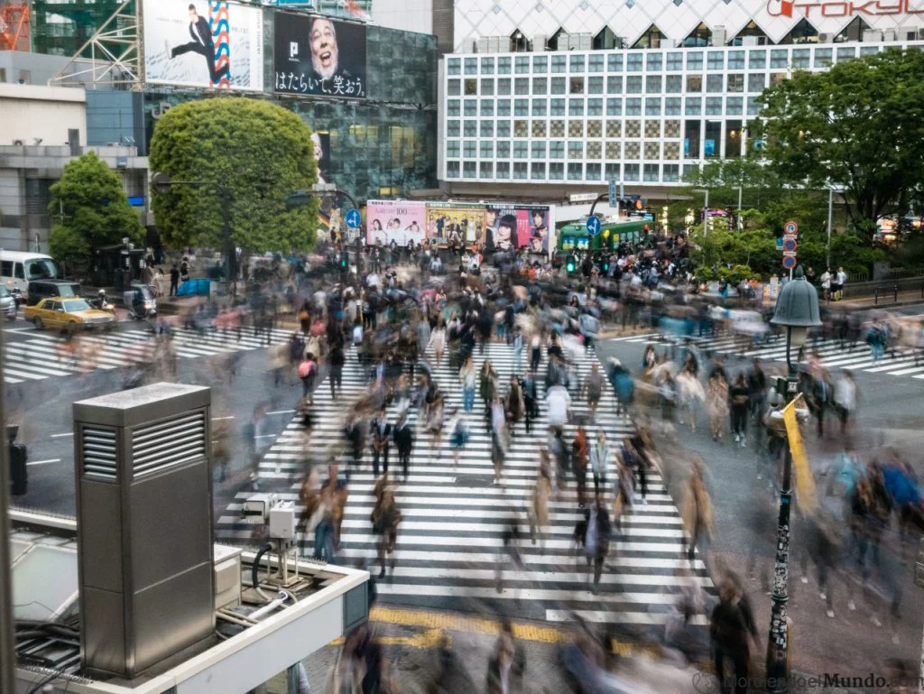 Vistas del cruce de Shibuya desde el Starbucks